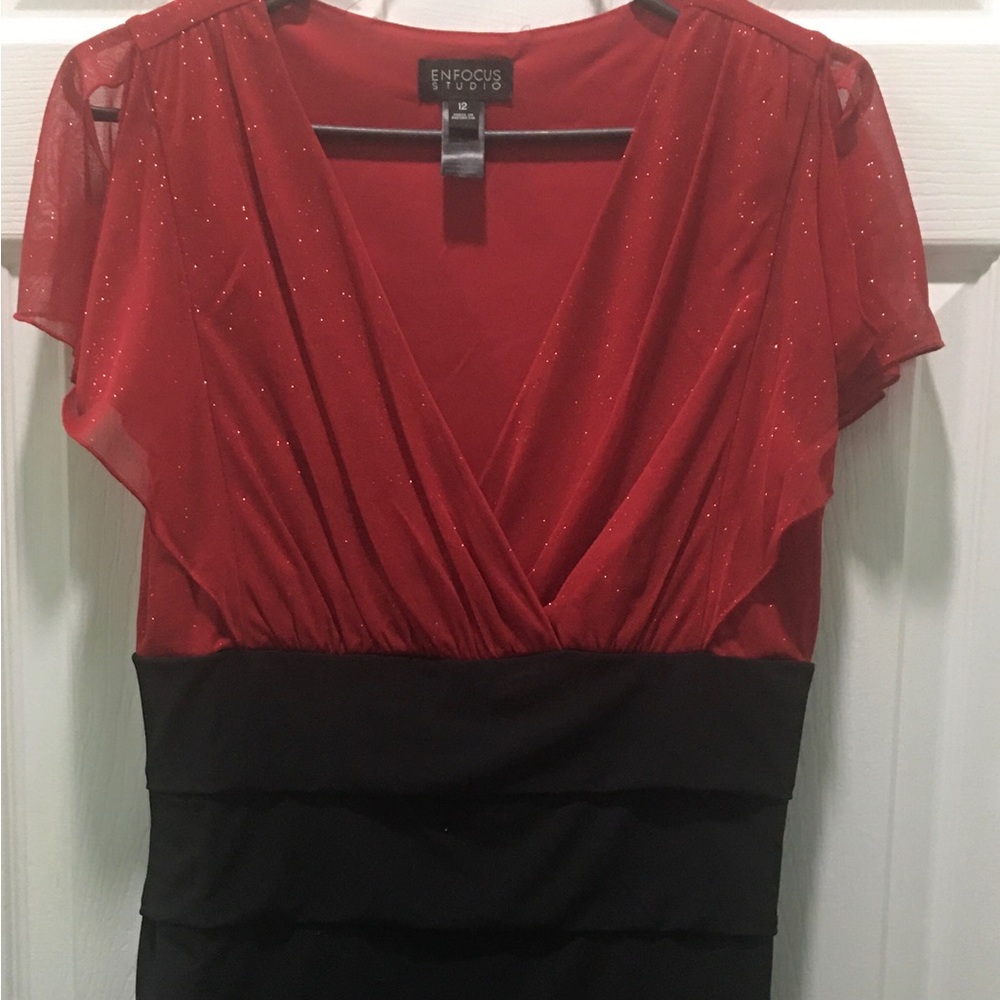 Enfocus Studio Red and black dress size 12